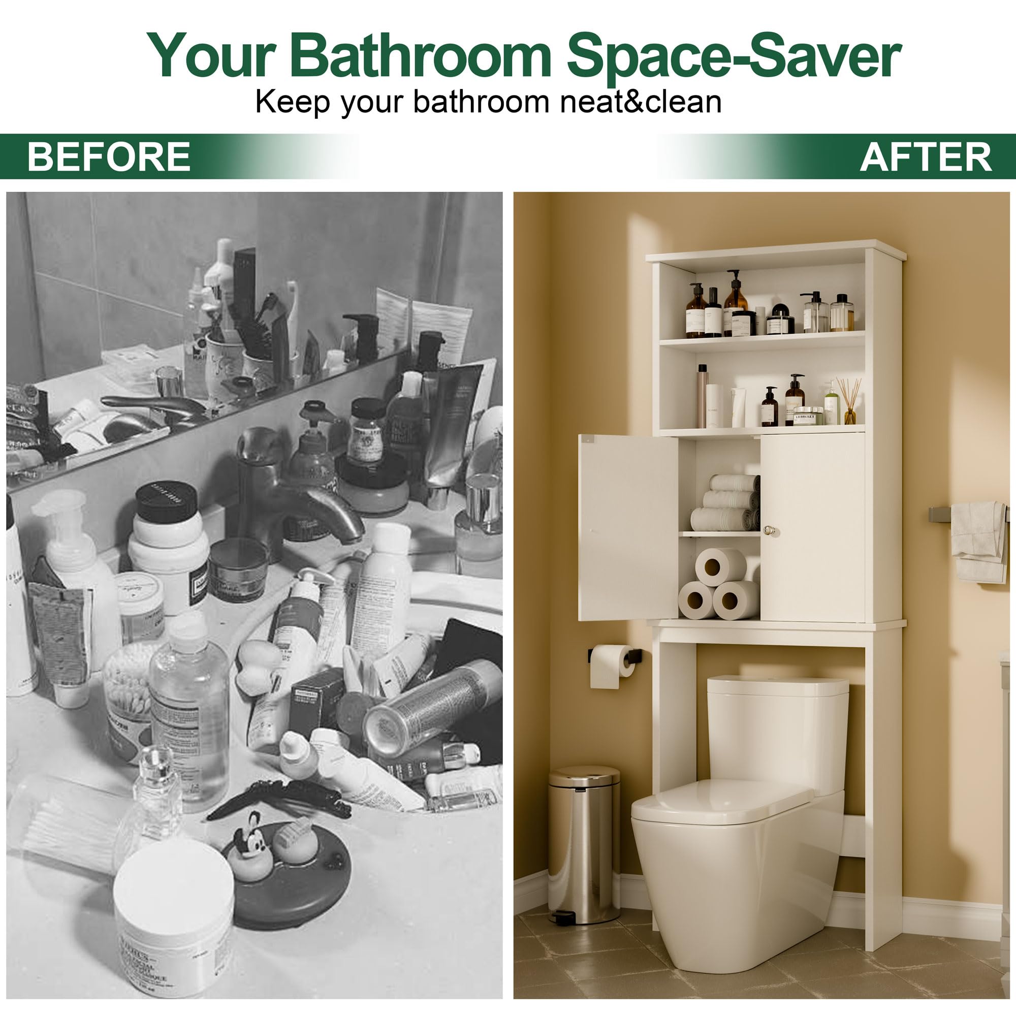 DE CHAVANNE.S THE TOILETTE ボックス Amazon.com: Walsunny Over The Toilet Storage Cabinet, Bathroom